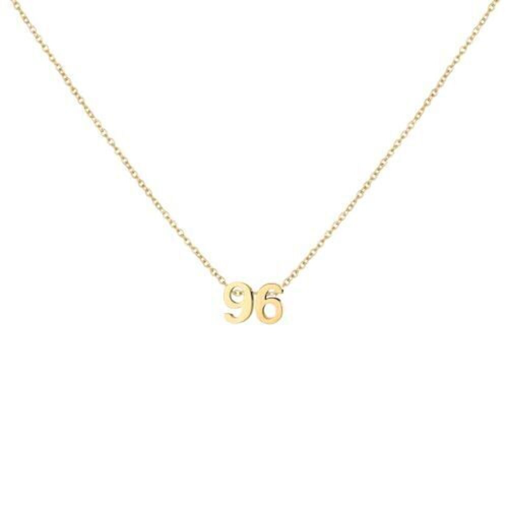 9518 18K Gold Plated Number 96 Necklace Dainty Pendant Chain Necklace